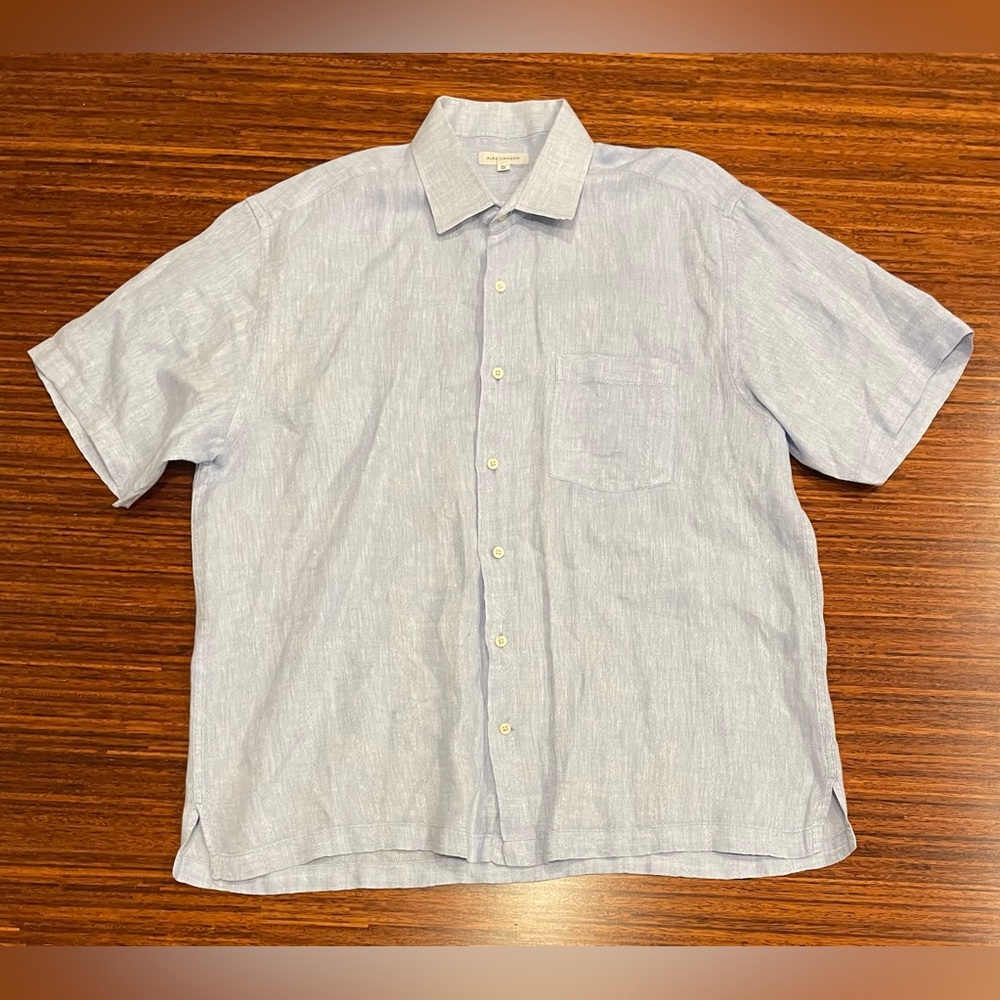Alex cannon 100% linen short sleeve button down VGUC XL
